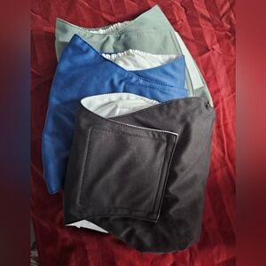 Set of Three Dog Diapers in Black, Blue, and Green Size Medium
